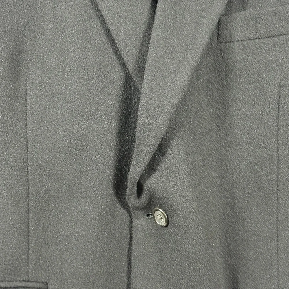 Bill Blass Mens 44L Black 100% Camel Hair Sport Coat Blazer B1002 Grand Luxe